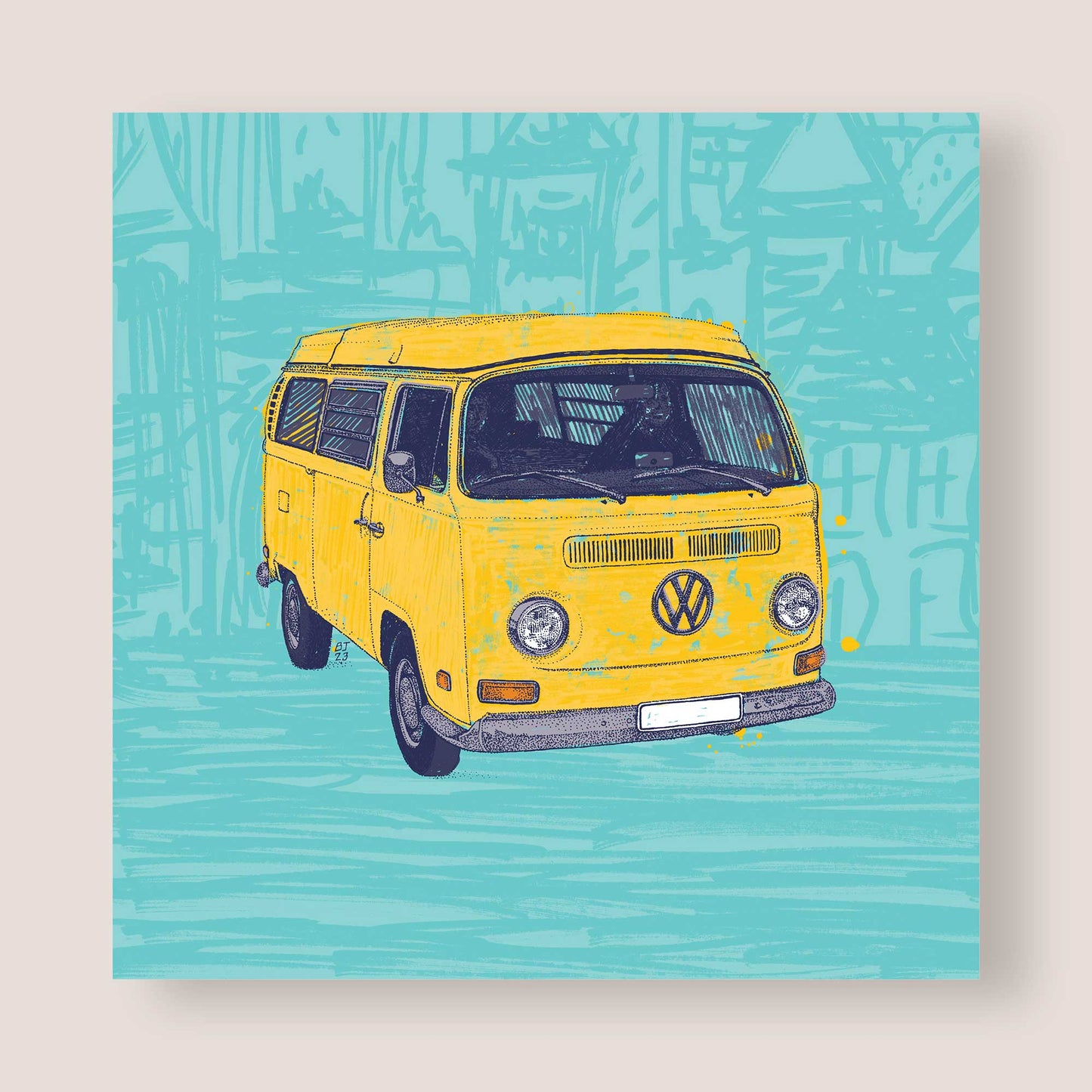 WV yellow Camper van details