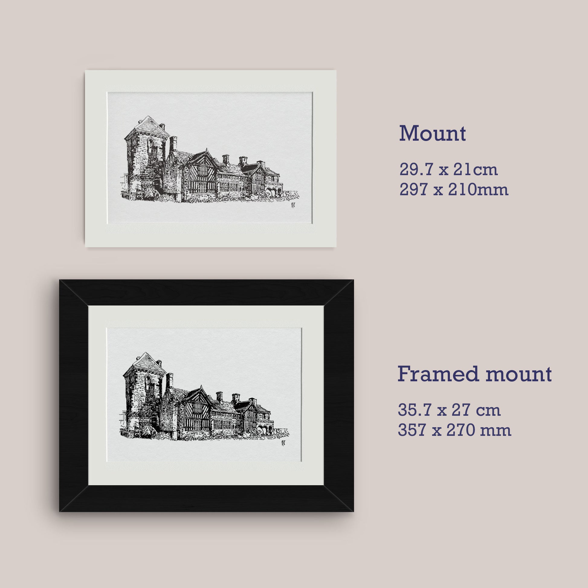 Mounted print 29.7x21cm, Framed print 35.7x27cm