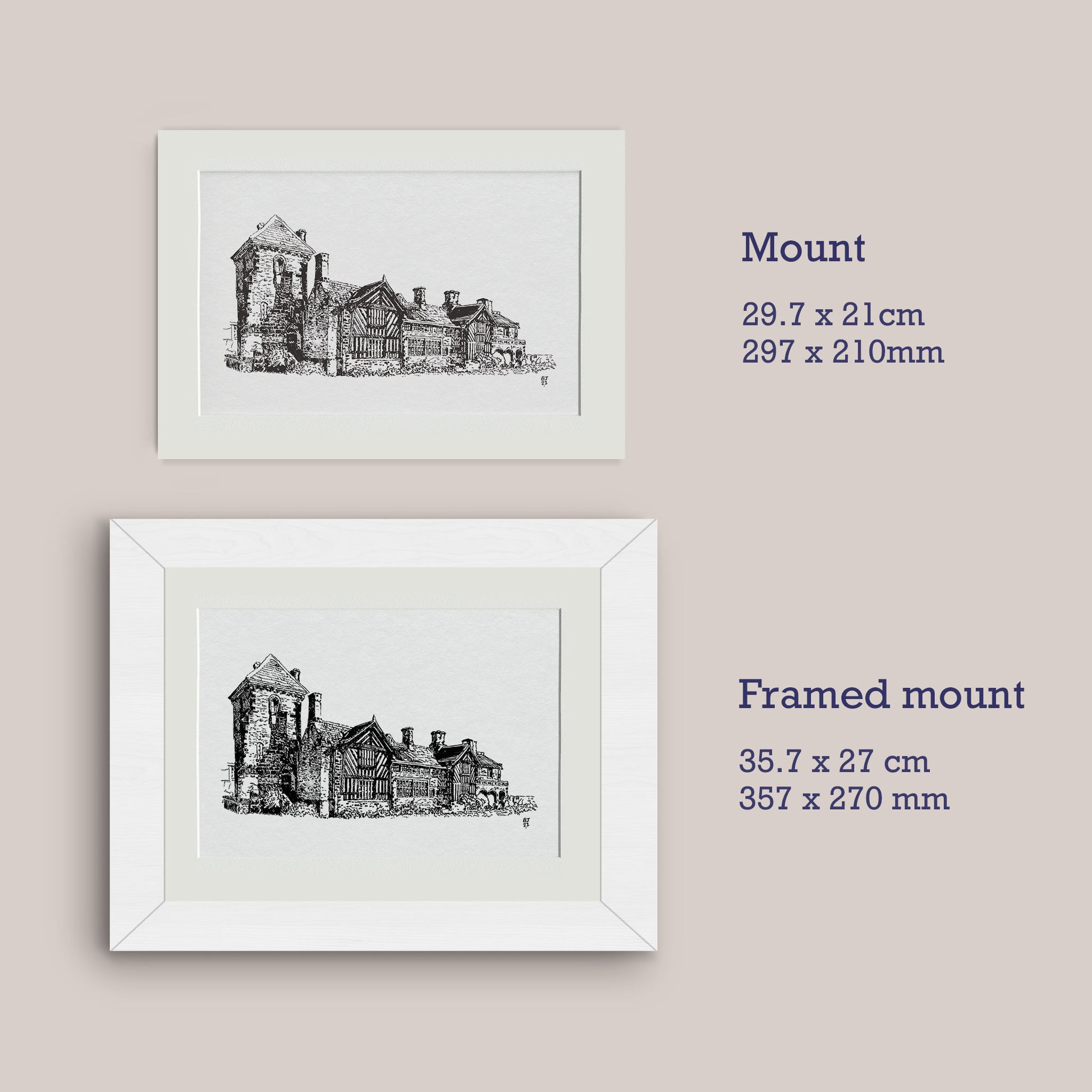 Mounted print 29.7x21cm, Framed print 35.7x27cm