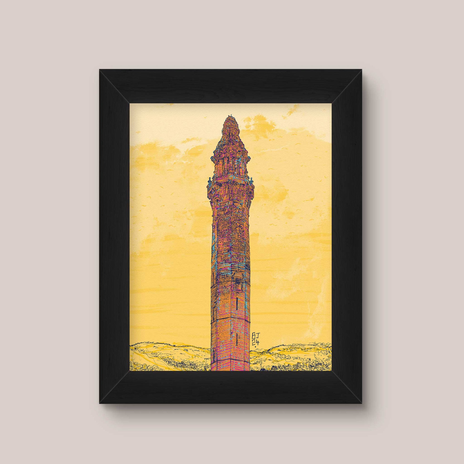 Wainhouse Tower print with black frame