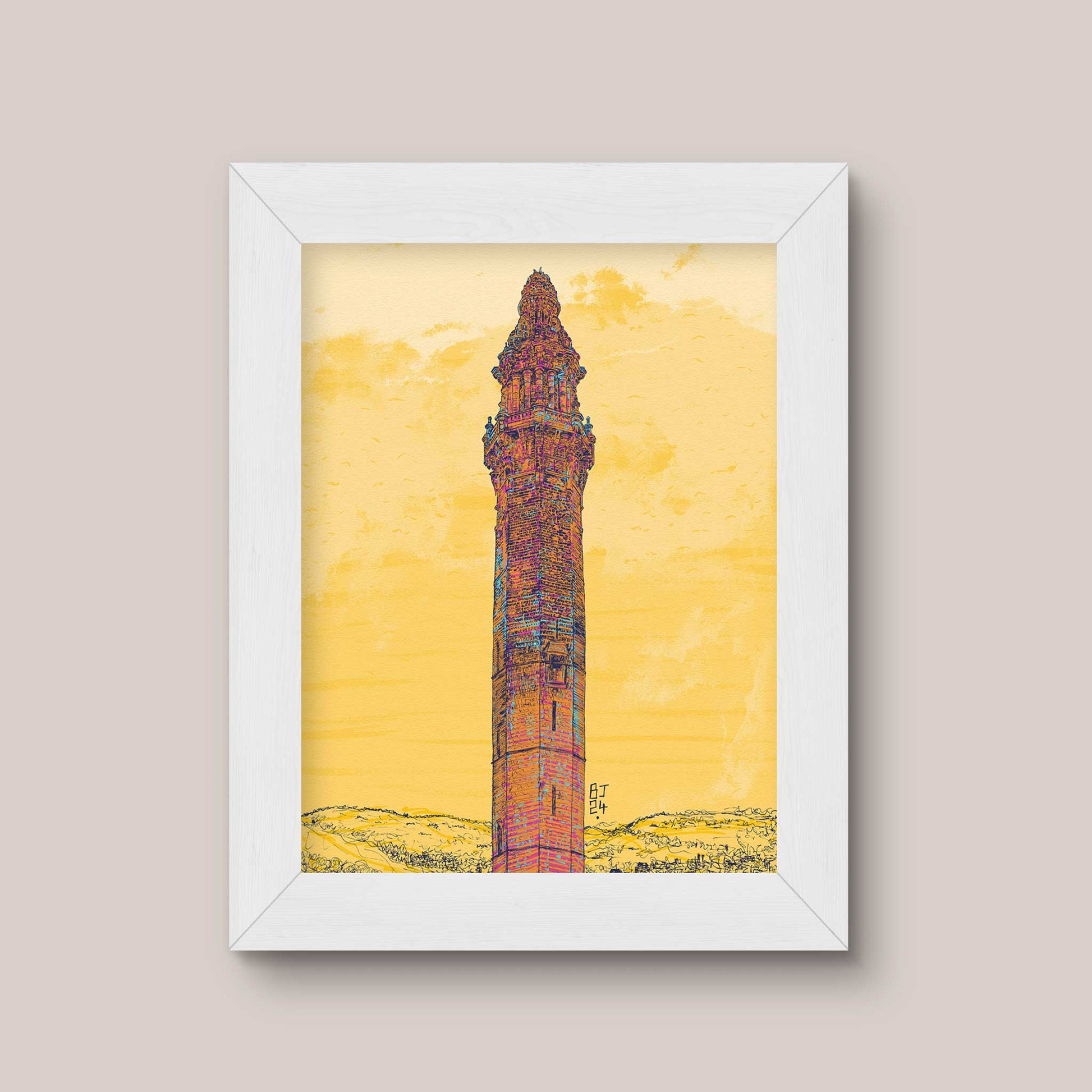 Wainhouse Tower print with white frame