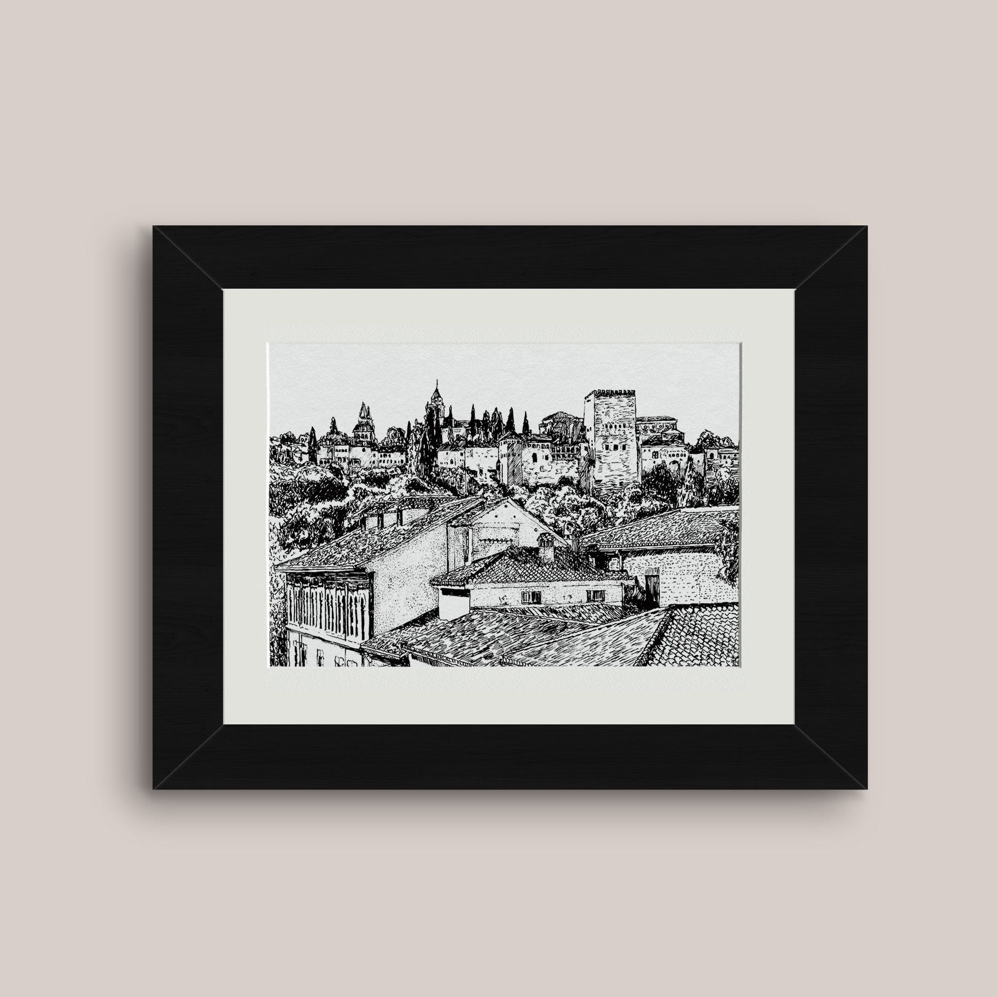 Alhambra Black & White print - Bejojoart