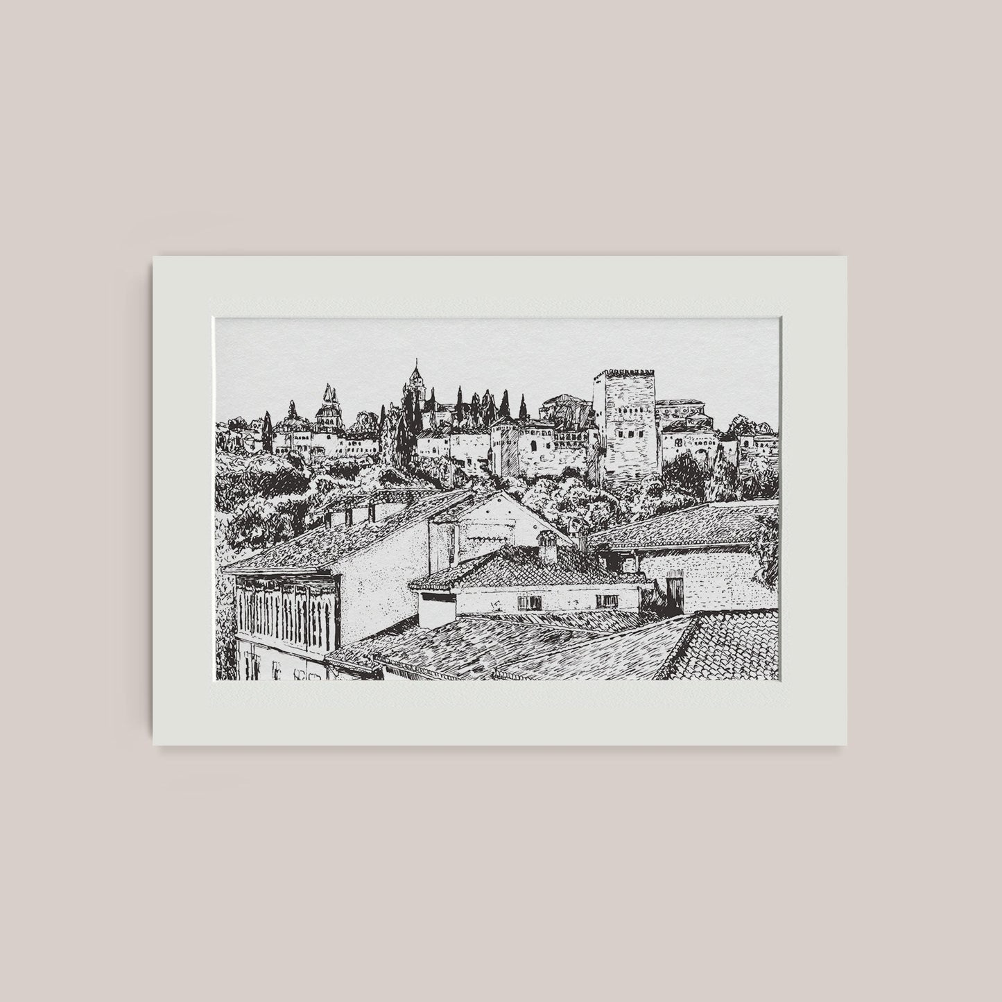 Alhambra Black & White print - Bejojoart