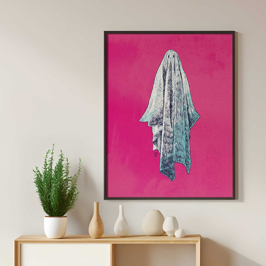 Ghost – Minimalist Art Print - Bejojoart