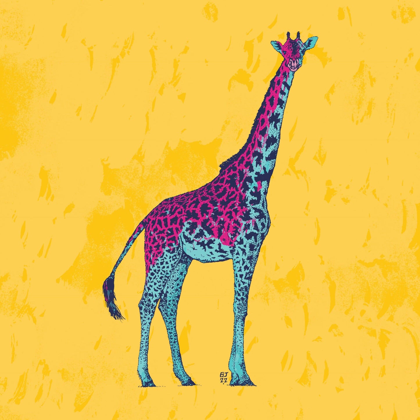 Giraffe card - Bejojoart