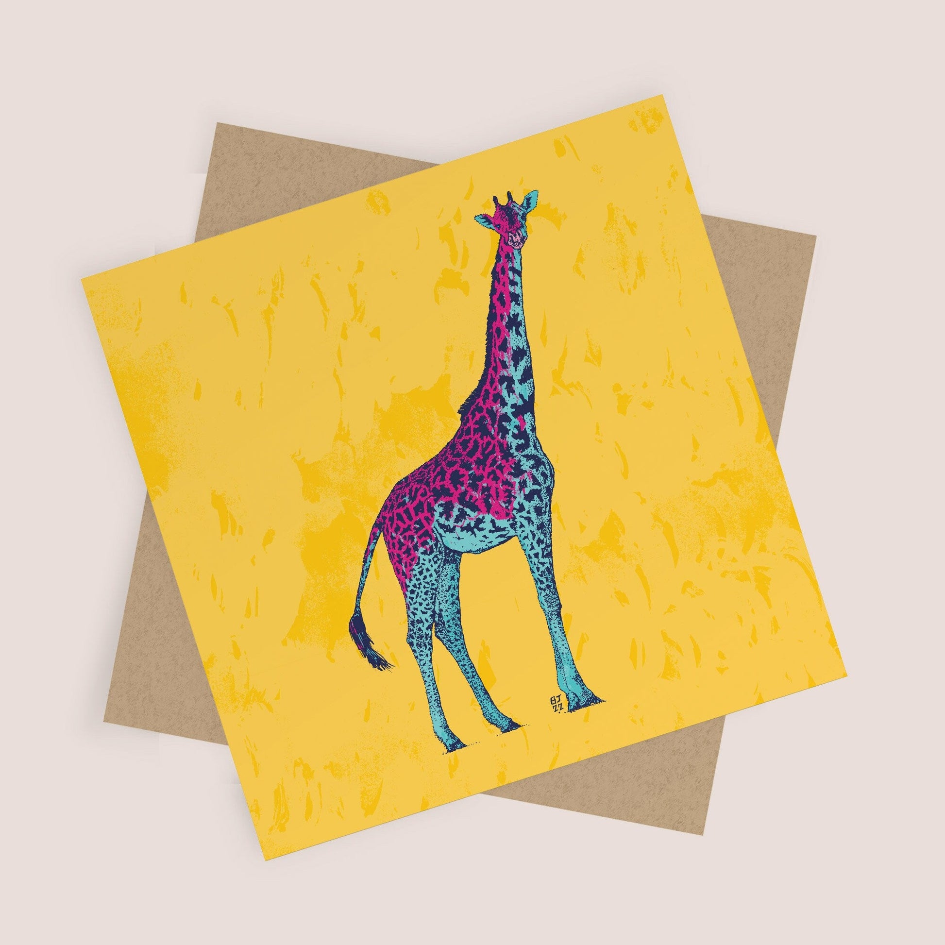 Giraffe card - Bejojoart