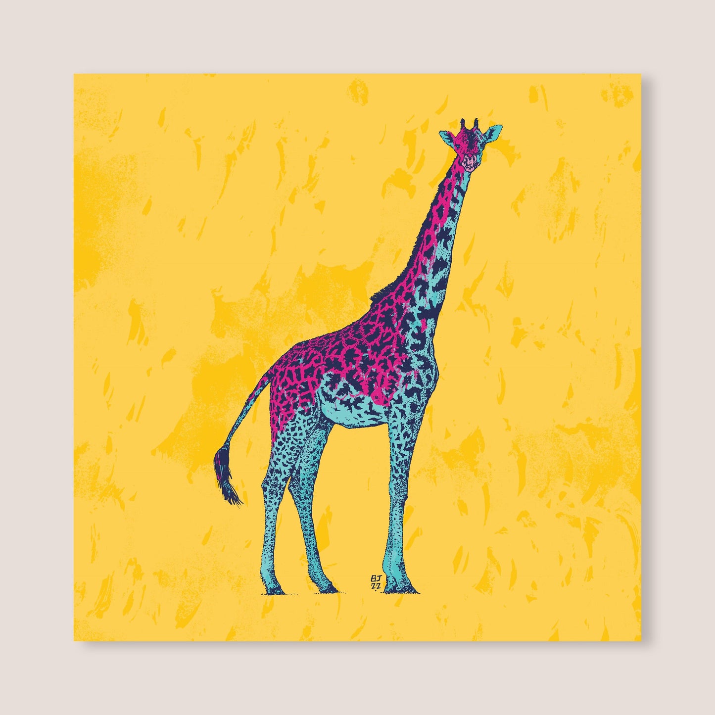 Giraffe card - Bejojoart