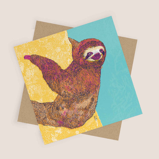 Happy Sloth - Greeting Card - Bejojoart