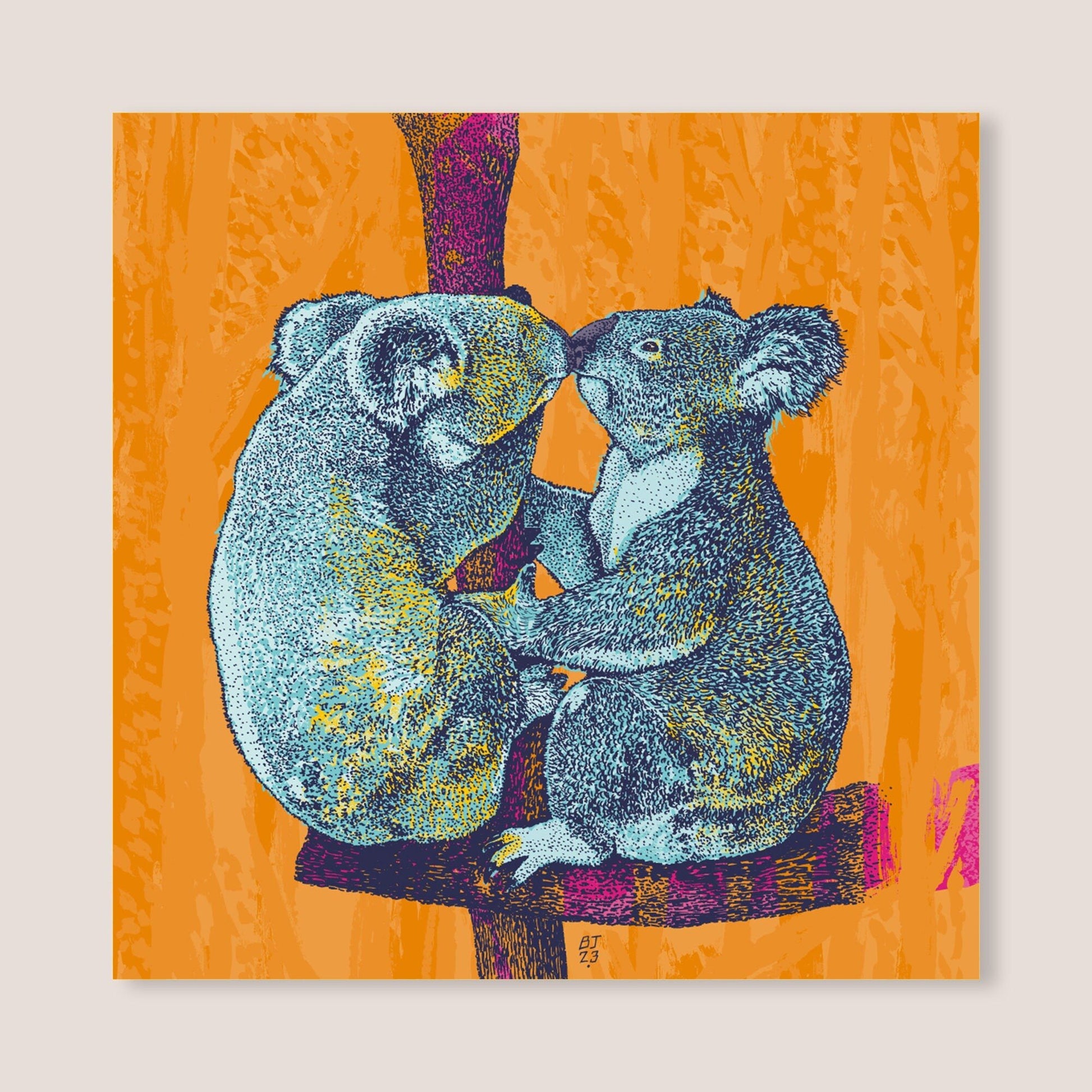 Koala kiss card - Bejojoart