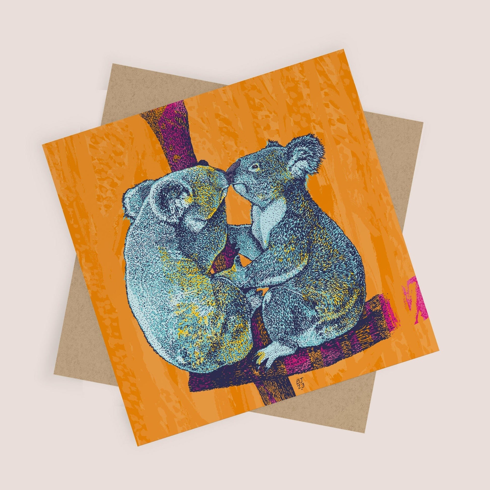 Koala kiss card - Bejojoart