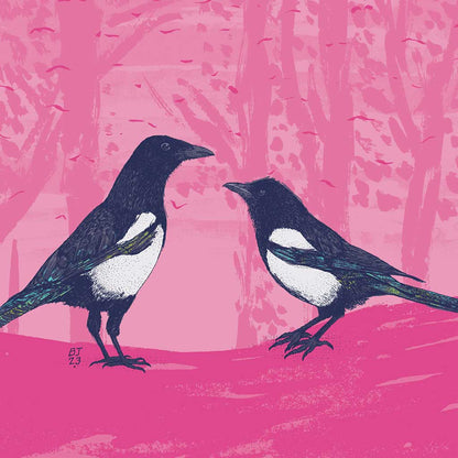 Magpies - Two for joy - Bejojoart