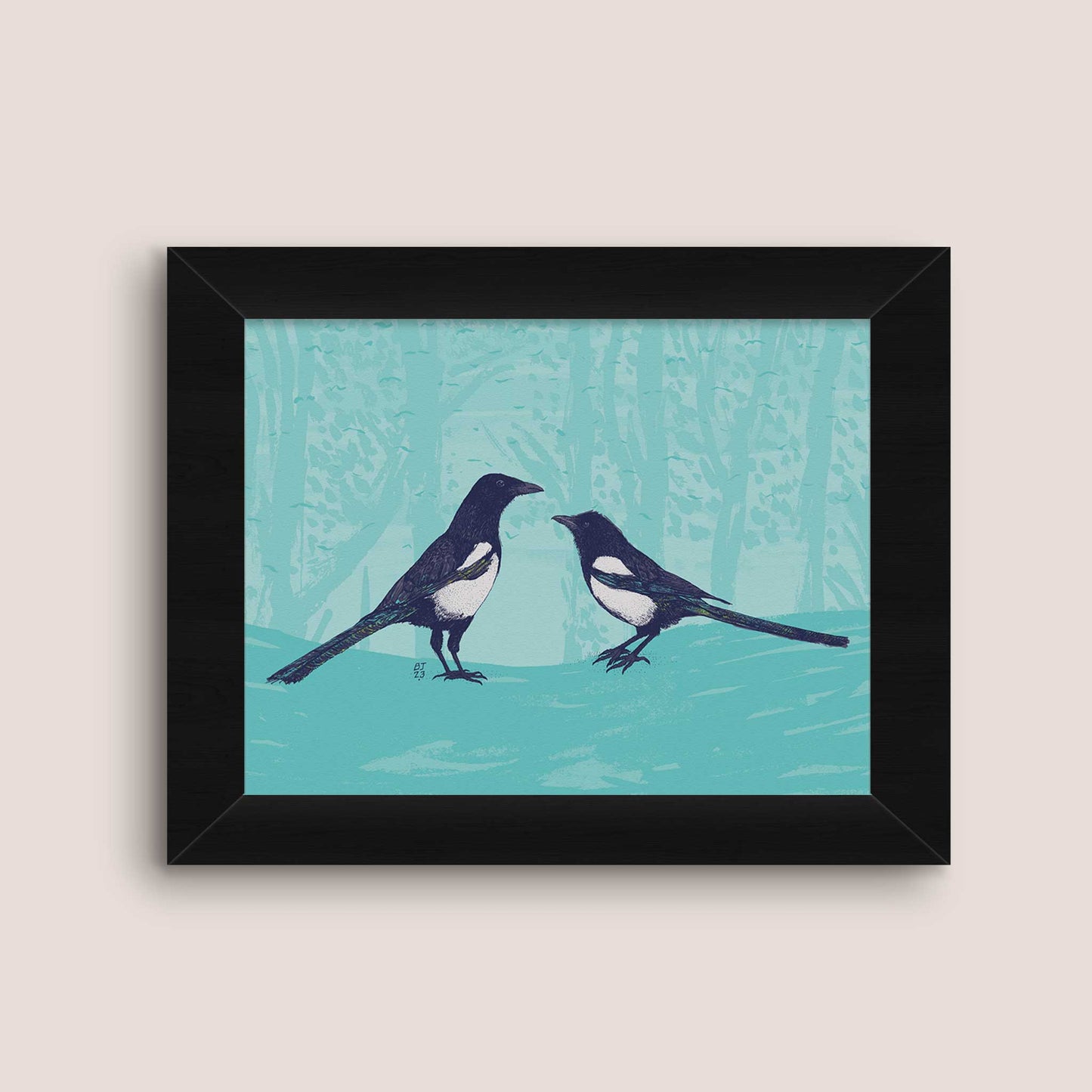 Magpies - Two for joy - Bejojoart