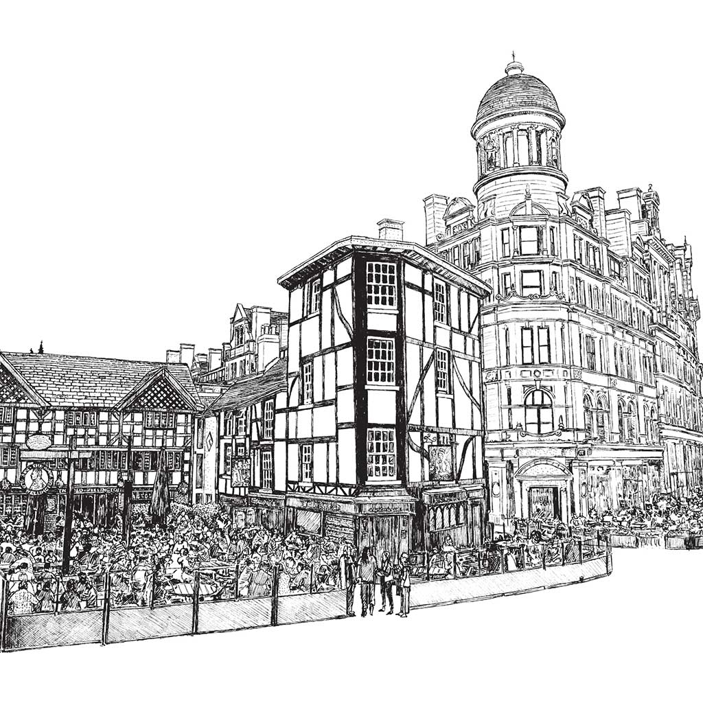 Manchester historic square Black & White print - Bejojoart