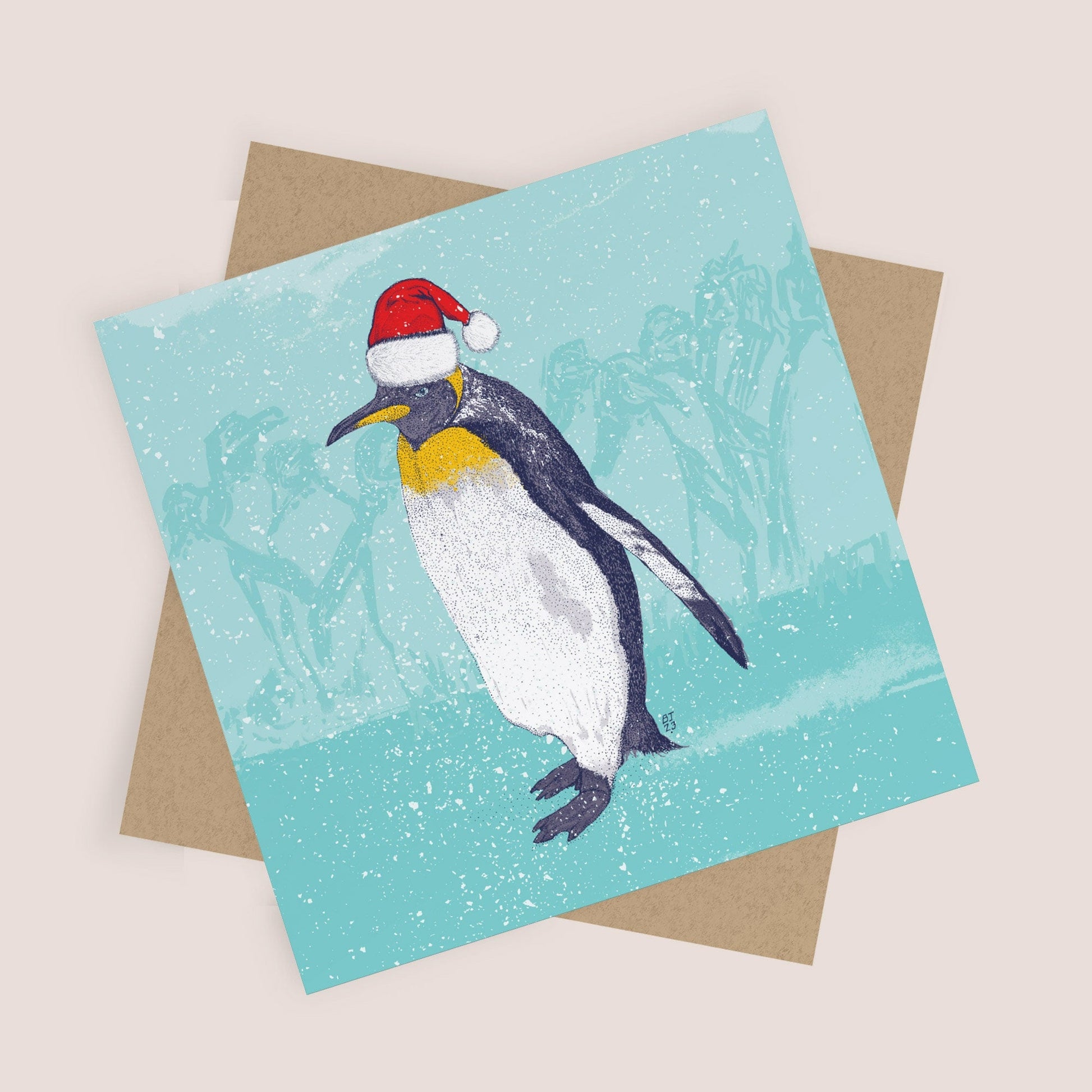 Penguin Christmas card - Bejojoart