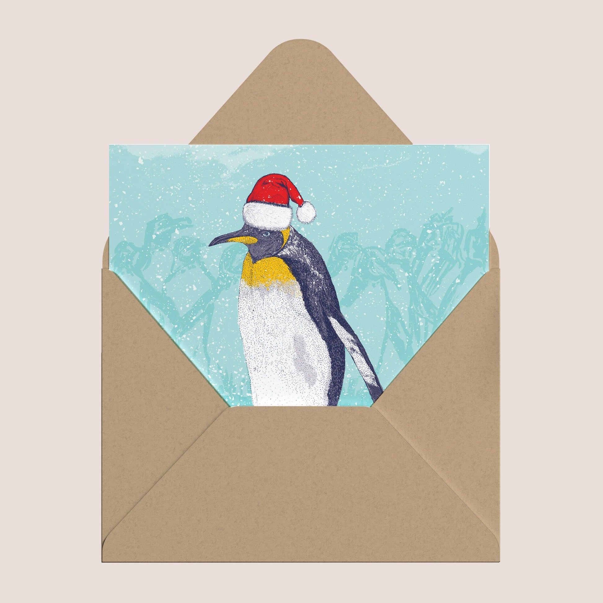 Penguin Christmas card - Bejojoart