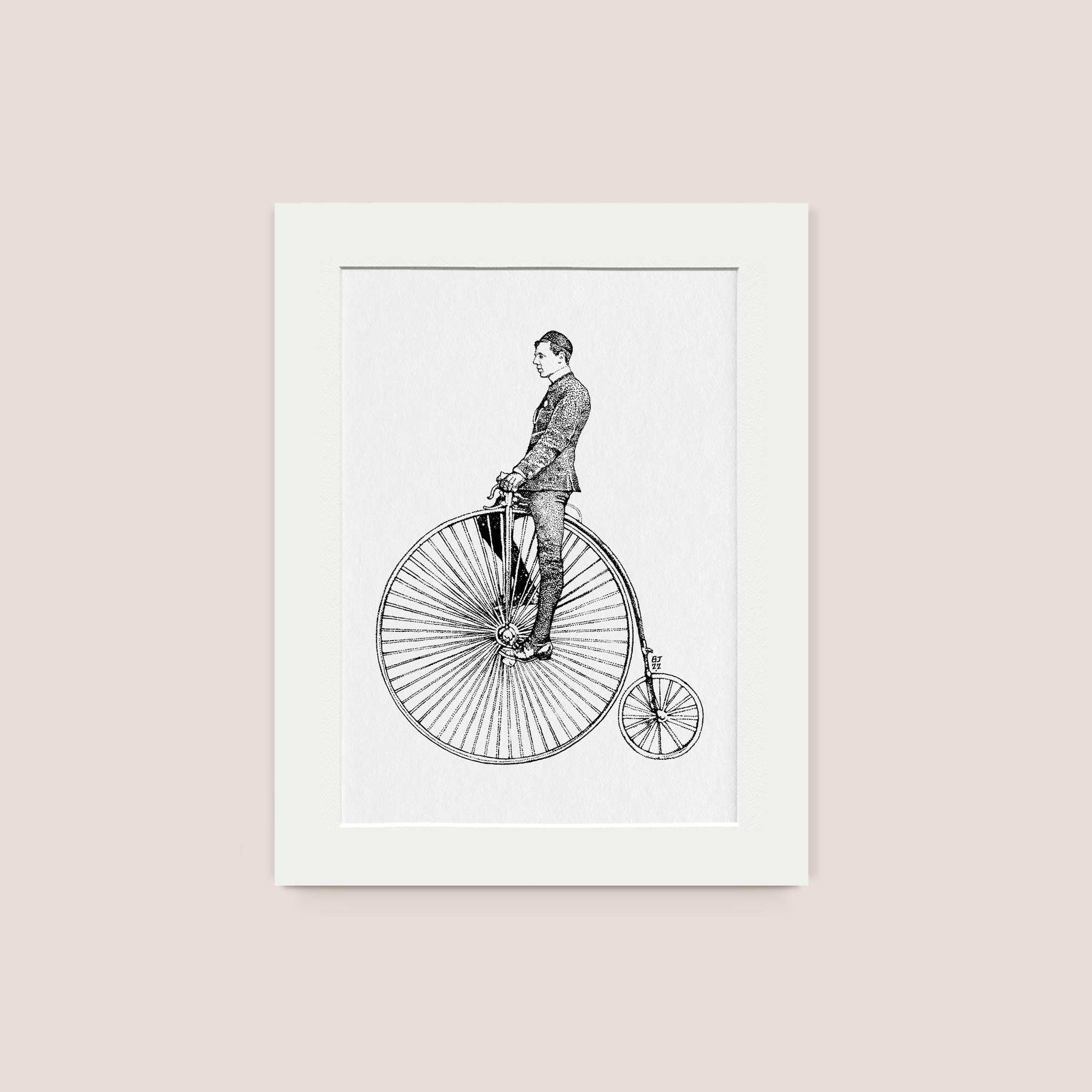 Penny - farthing Black & White print - Bejojoart