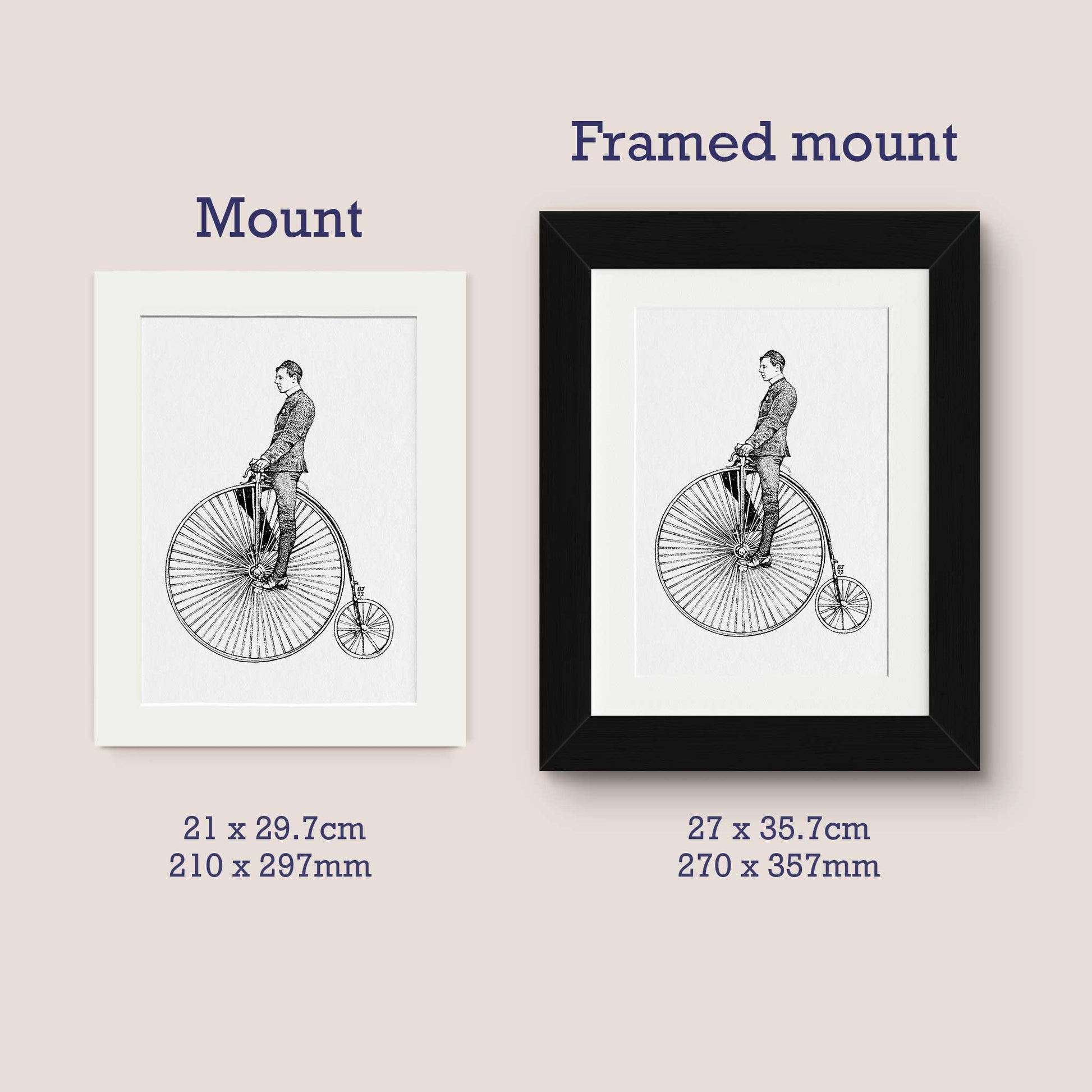 Penny - farthing Black & White print - Bejojoart