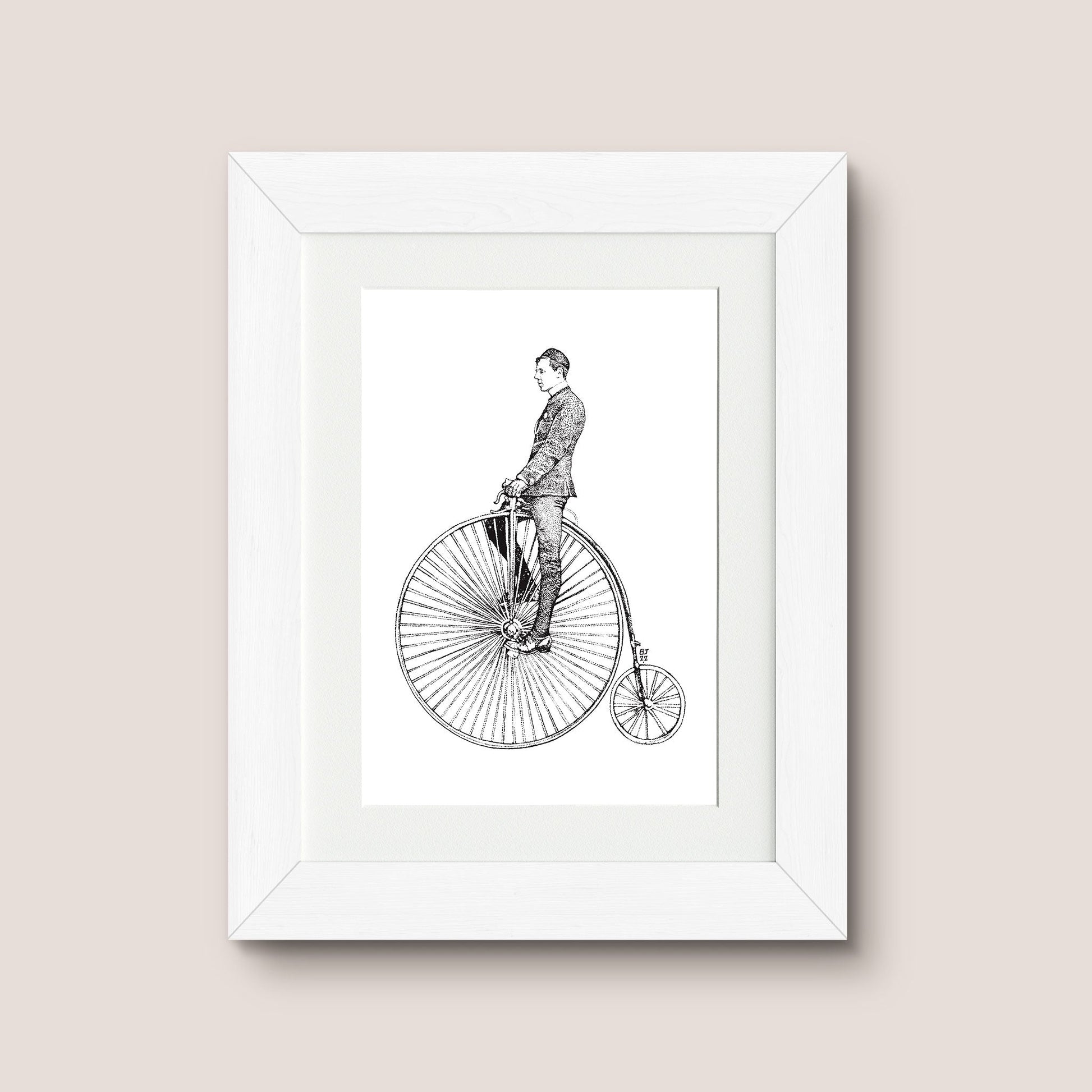 Penny - farthing Black & White print - Bejojoart