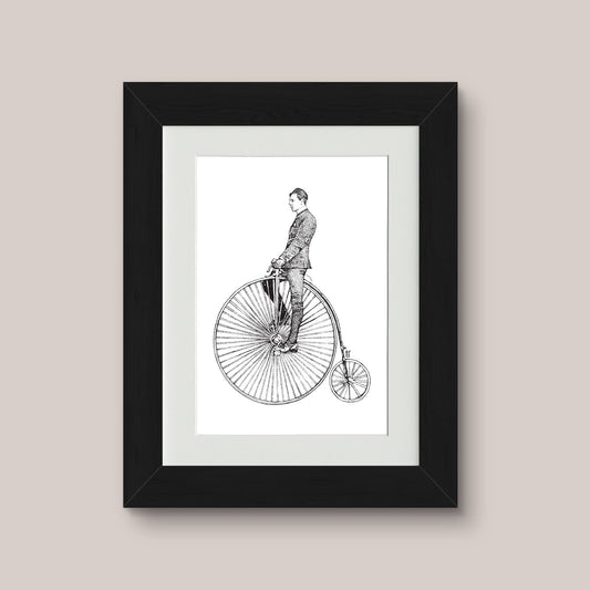 Penny - farthing Black & White print - Bejojoart