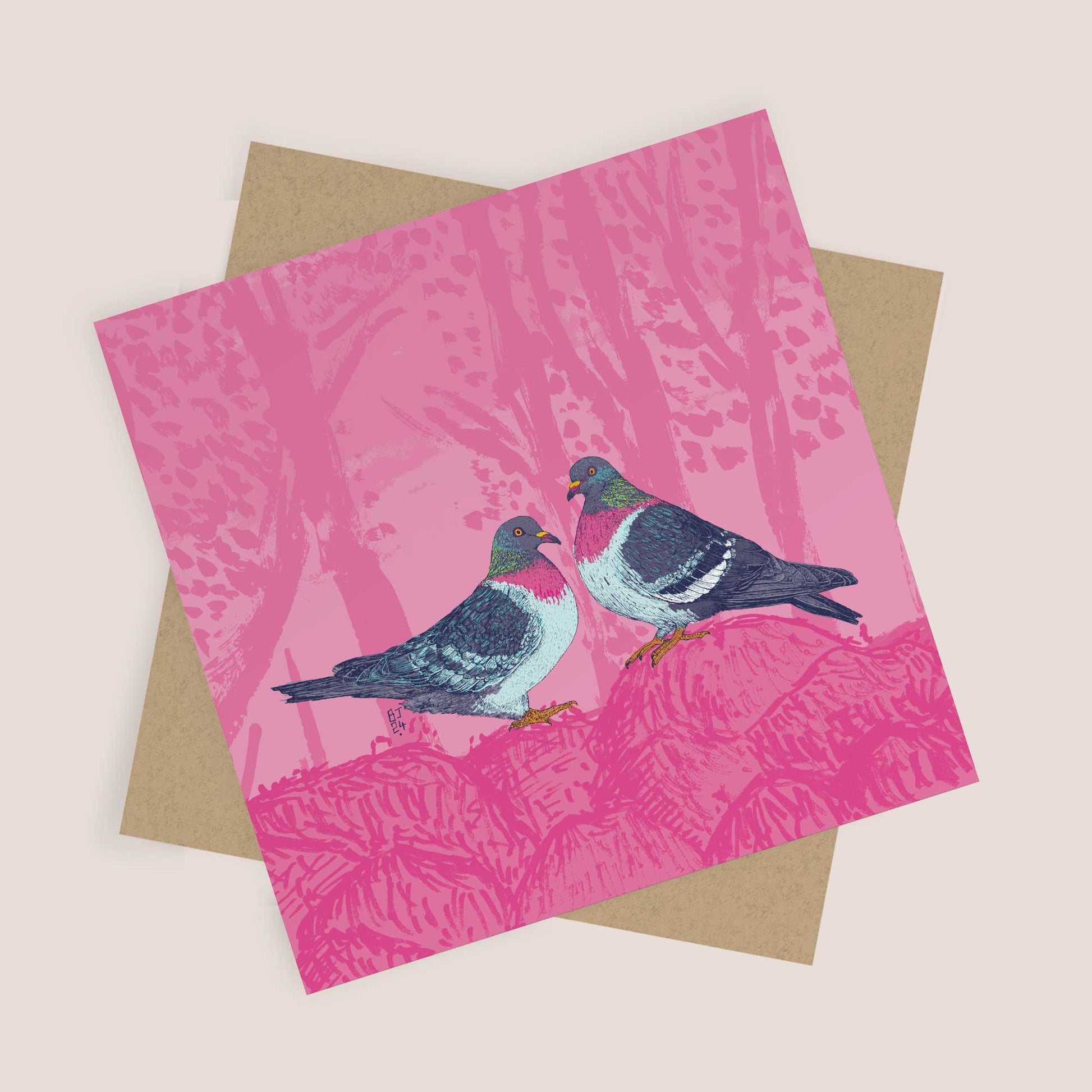 Pigeons pair - Greeting cards - Bejojoart