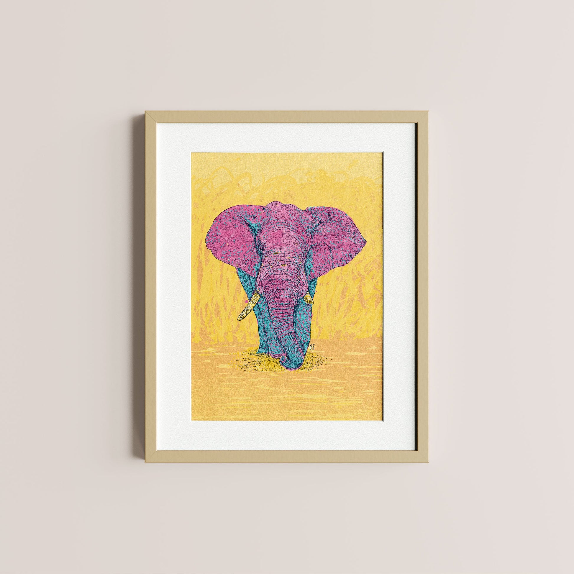 Pink elephant - Bejojoart