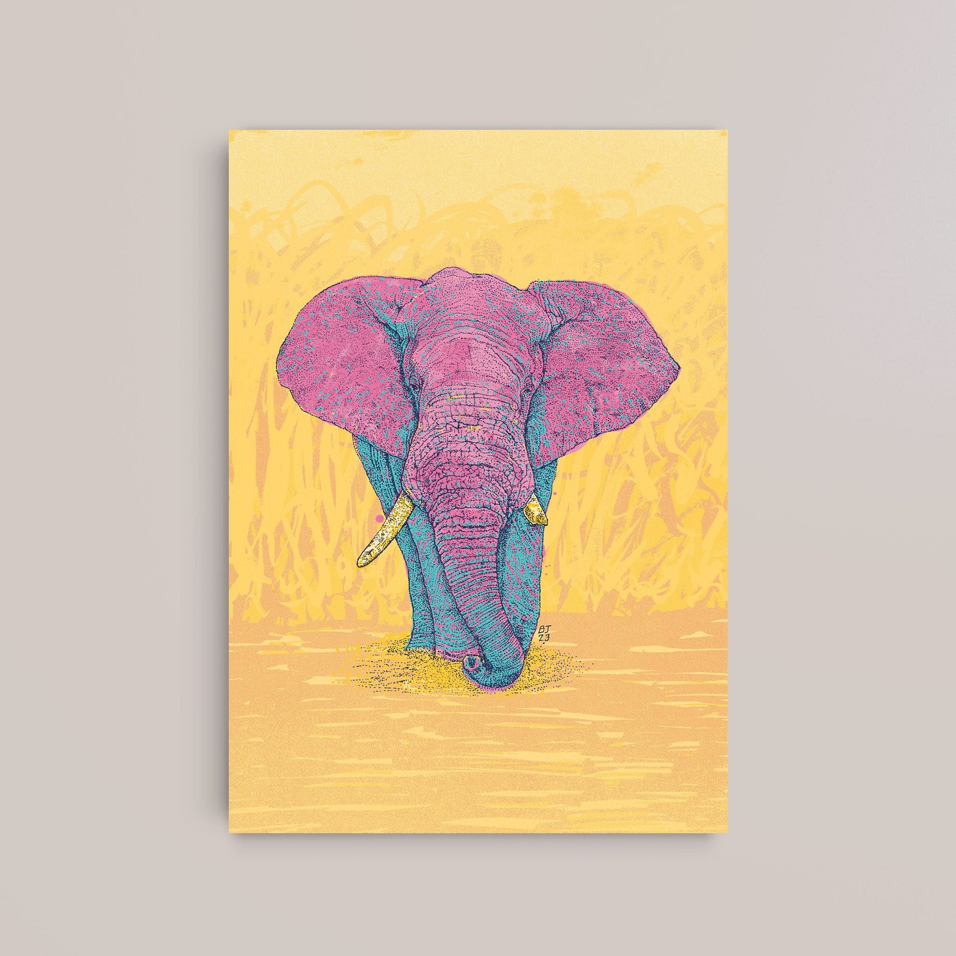 Pink elephant - Bejojoart