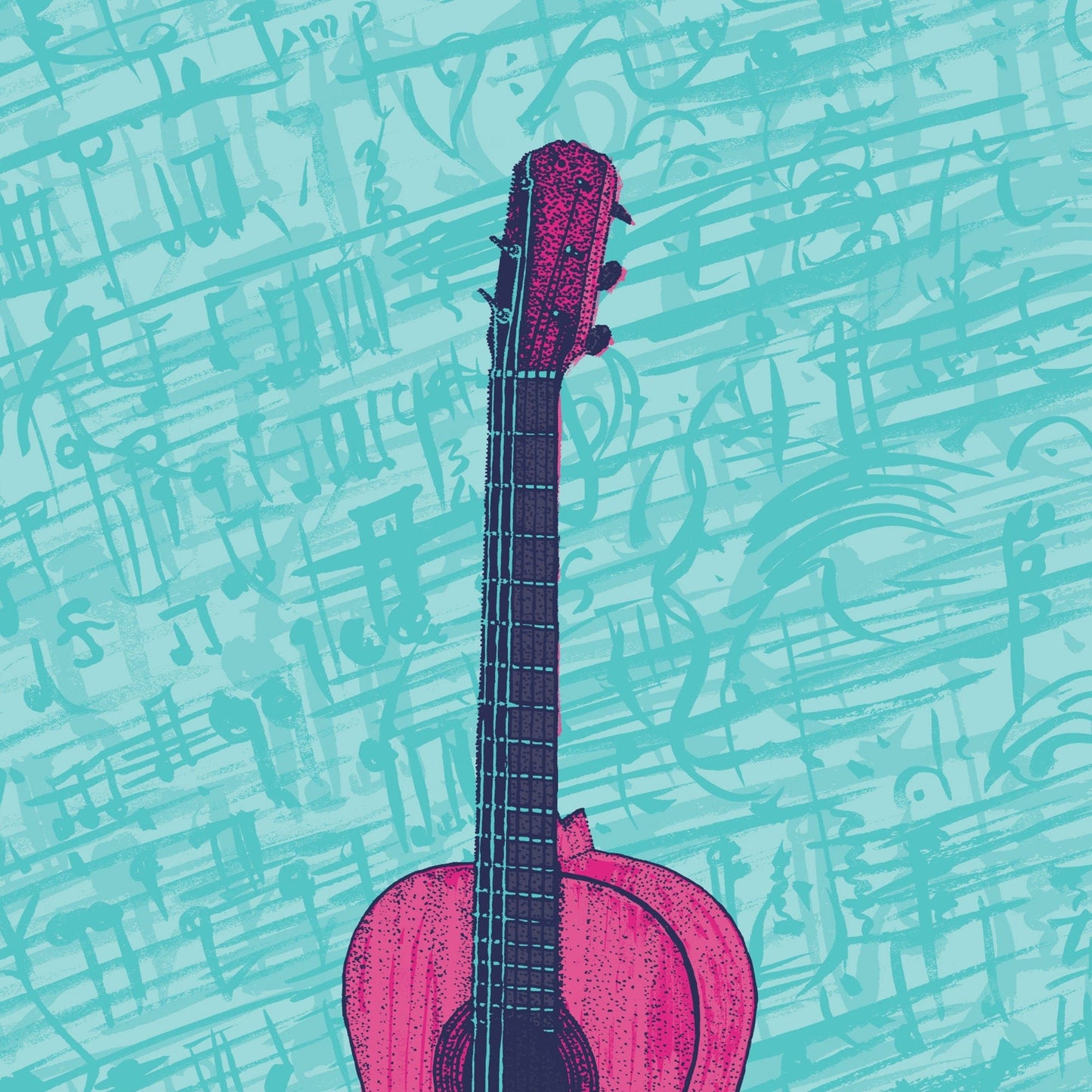 Pink Guitar - Bejojoart