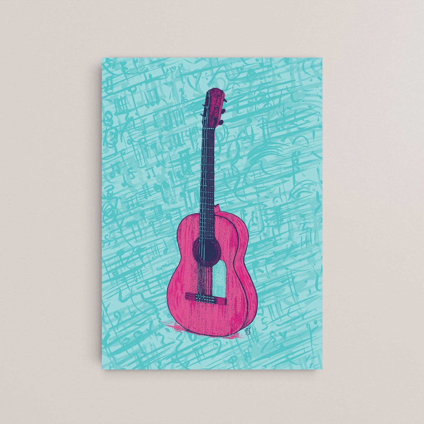 Pink Guitar - Bejojoart