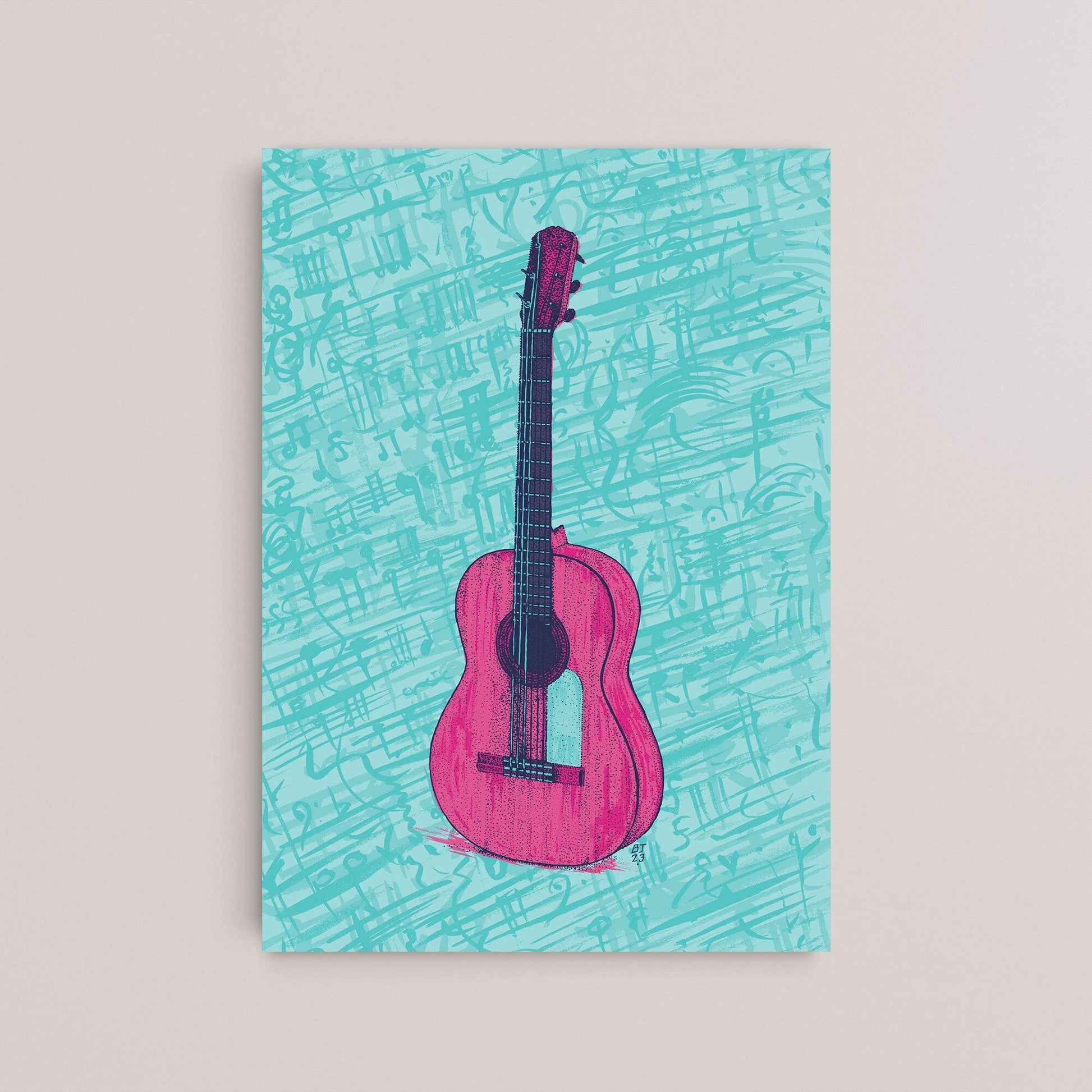 Pink Guitar - Bejojoart