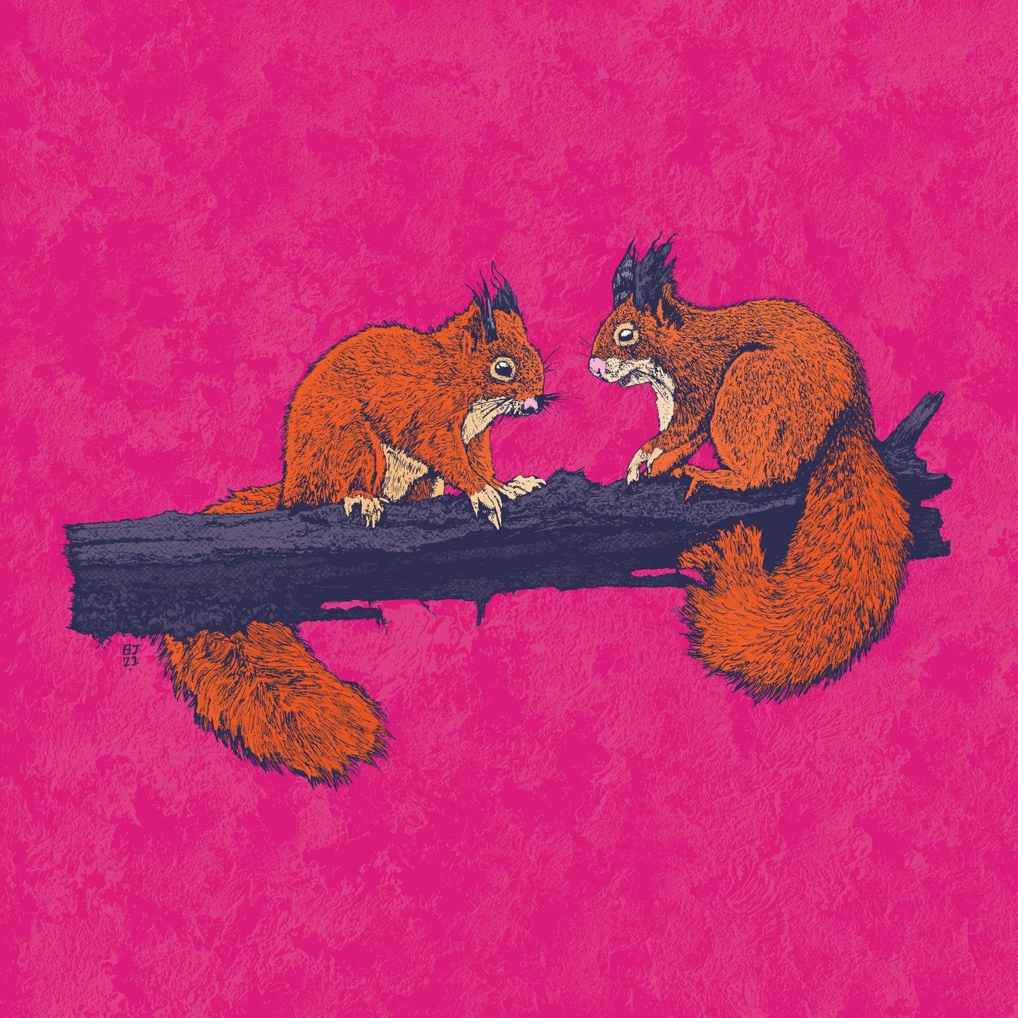 Red squirrels card - Bejojoart