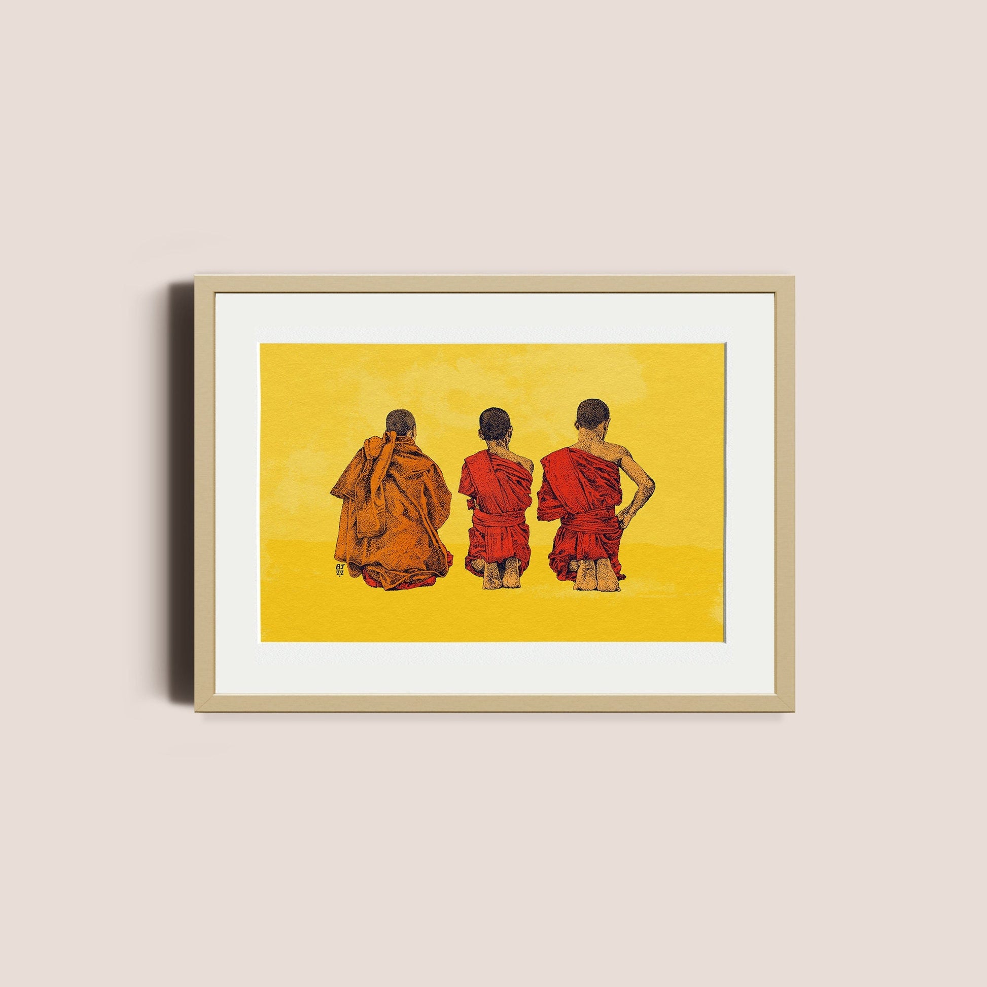 Thai Buddhist monks - Bejojoart