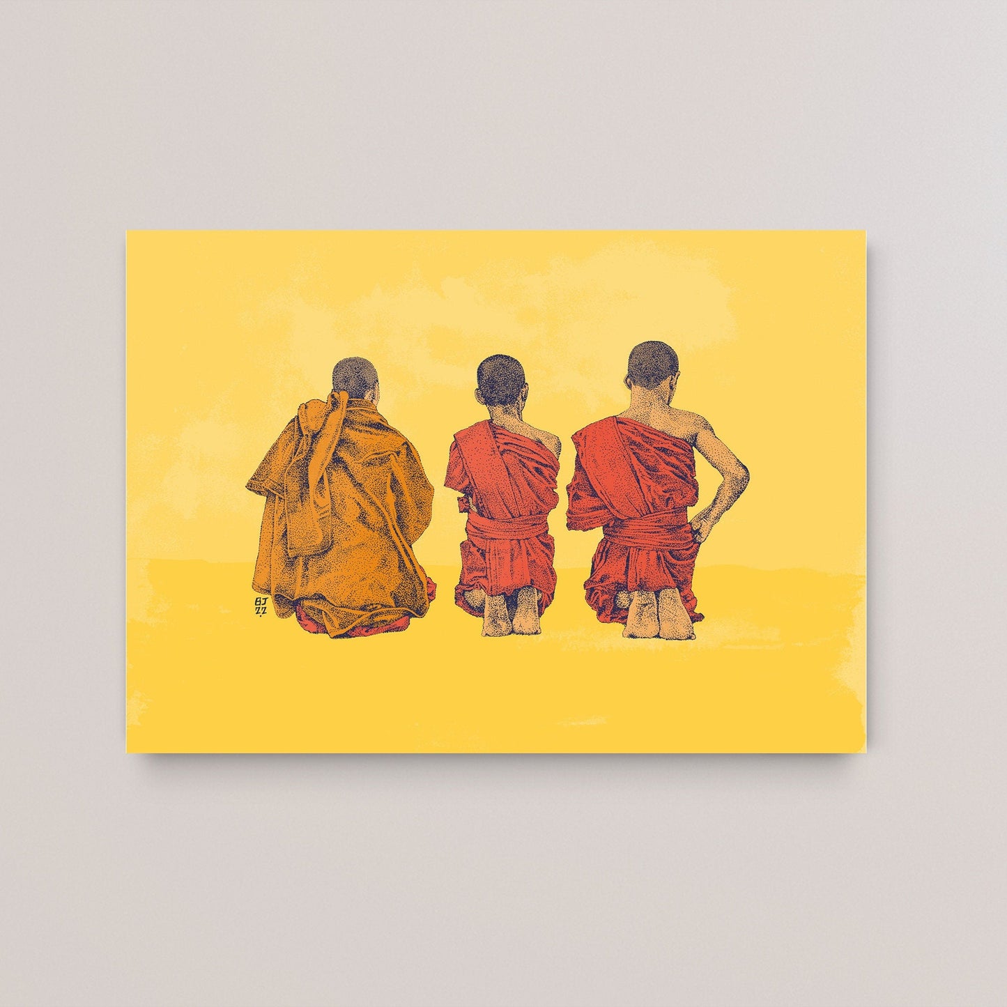 Thai Buddhist monks - Bejojoart