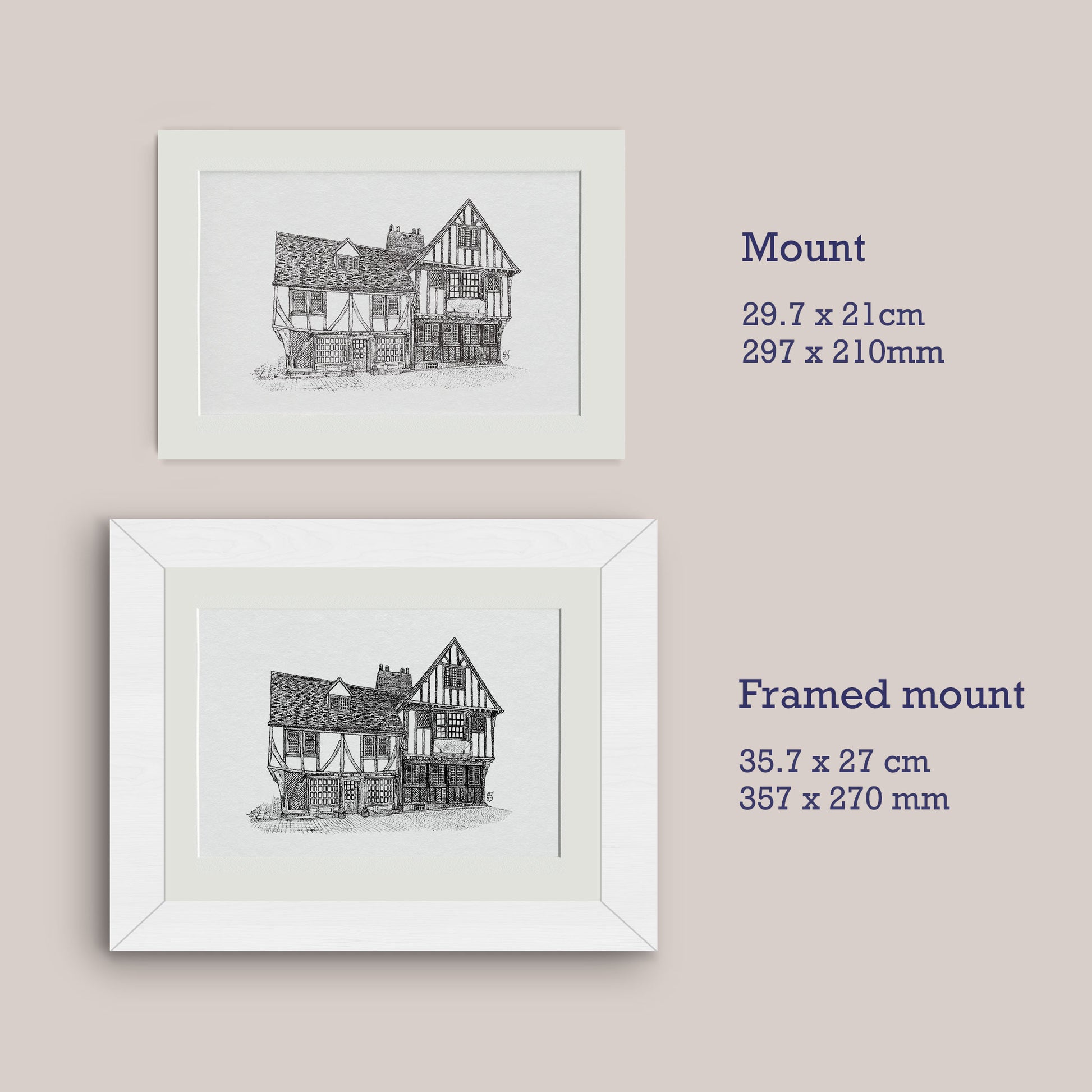 Mounted print 29.7x21cm, Framed print 35.7x27cm