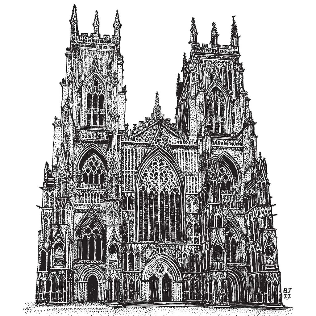 York Minster Black & White print - Bejojoart